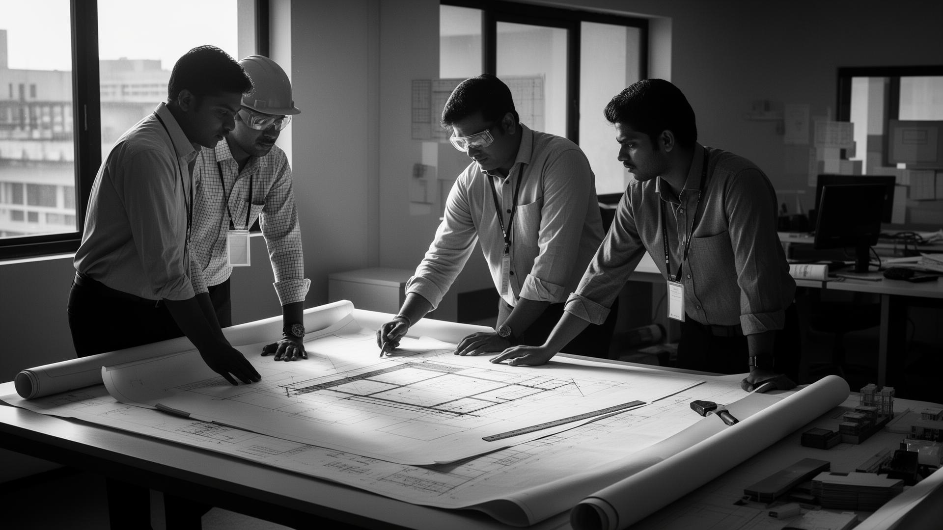 Engineers at the drafting table